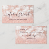 Eleganter Kupferstich-Rose-Gold-Glitzer-Makeup-Kün Empfehlungskarte (Vorne/Hinten)