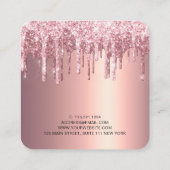 Eleganter Kupferstich-Rose-Gold-Glitzer-Tropfen Quadratische Visitenkarte (Rückseite)