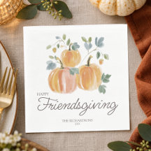 Eleganter Kürbis Happy Friendsgiving