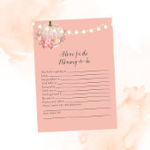 Eleganter Kürbisberater für Mommy Baby Shower Game Einladung