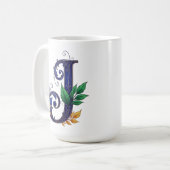 Eleganter Kursiver Buchstabe J Kaffeetasse (Vorderseite Links)