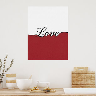 Eleganter kursiver Liebes-Minimalisten-Wanddruck Poster