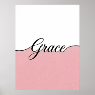 Eleganter kursiver Wanddruck 'Grace' im minimalist Poster
