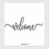 Eleganter, kursiver Willkommenstext Aufkleber (Blatt)