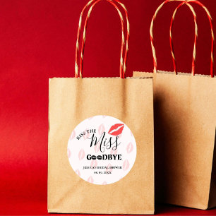 Eleganter Kuss vermisst Abschied Rote Lippen Braut Runder Aufkleber