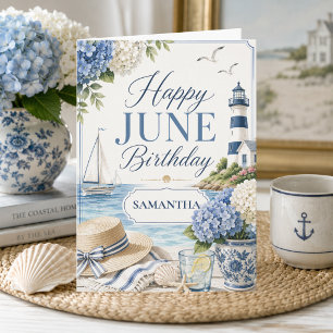 Eleganter Küsten-Sommer Geburtstag im Juni mit ind Karte