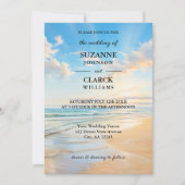 Eleganter Küstenstrand Einladung (Vorderseite)