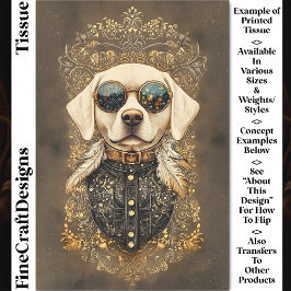 Eleganter Labrador Hund, Gold Filigree CM3 Decoupa Seidenpapier