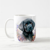 Eleganter Labrador Retriever Floral Puppy Dog Kaffeetasse (Links)