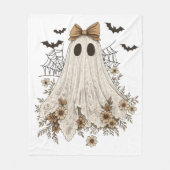 Eleganter Lace Ghost mit Bow | Floral Ghost Fleecedecke (Vorderseite)
