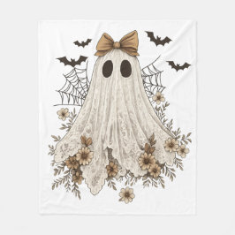 Eleganter Lace Ghost mit Bow | Floral Ghost Fleecedecke