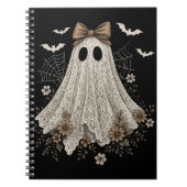 Eleganter Lace Ghost mit Bow | Floral Ghost Notizblock (Vorderseite)