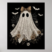 Eleganter Lace Ghost mit Bow | Floral Ghost Poster (Vorne)