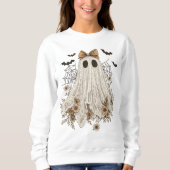 Eleganter Lace Ghost mit Bow | Floral Ghost Sweatshirt (Vorderseite)