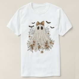 Eleganter Lace Ghost mit Bow | Floral Ghost T-Shirt