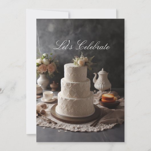 ELEGANTER LACE SIEHT JAHRESKUCH MIT FLORALISCHER O EINLADUNG (Vorderseite)