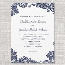 Eleganter Lace Wedding Custom Foto Blue White Chic