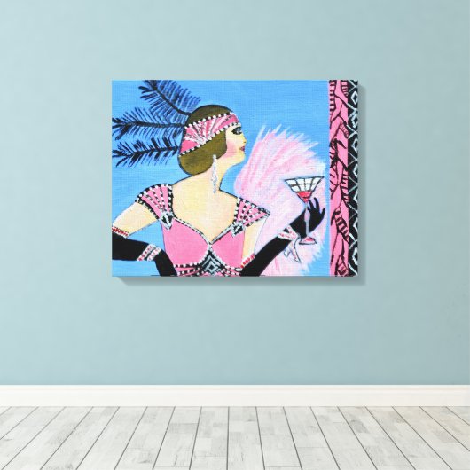 Eleganter Lady2-Leinwand Leinwanddruck (Insitu (Holzboden))