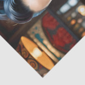 Eleganter Lady Boss mit Tattoo und Dragon Decoupag Seidenpapier (Detail)