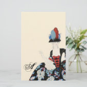 ELEGANTER LADY FLORAL DRUCK / SCHÖNHEIT FASHION MO BRIEFPAPIER (Stehend Vorderseite)