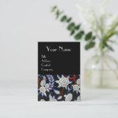 ELEGANTER LADY/FLORALKETT MIT SCHWARZ-WEISSEN BLUM VISITENKARTE (Stehend Vorderseite)