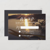 Eleganter Lake Sunset Wedding RSVP (Vorne/Hinten)