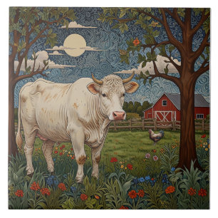 Eleganter Landhausstil Boho-Kuhfarm Fliese