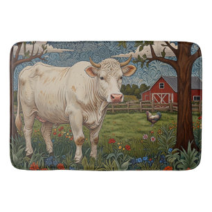 Eleganter ländlicher schicker bohoner Kuhhof Badematte