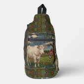 Eleganter ländlicher schicker bohoner Kuhhof Crossbody Bag (Vorderseite)