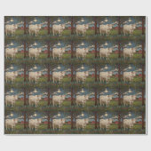 Eleganter ländlicher schicker bohoner Kuhhof Geschenkpapier (Flach)