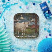 Eleganter ländlicher schicker bohoner Kuhhof Pappteller (Party)