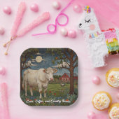 Eleganter ländlicher schicker bohoner Kuhhof Pappteller (Party)