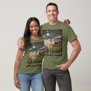 Eleganter ländlicher schicker bohoner Kuhhof T-Shirt
