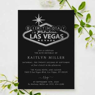 Eleganter Las Vegas Geburtstag Einladung