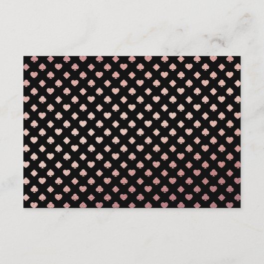 Eleganter Las Vegas Hochzeit in Urlaubsort Empfang Begleitkarte (Rückseite)