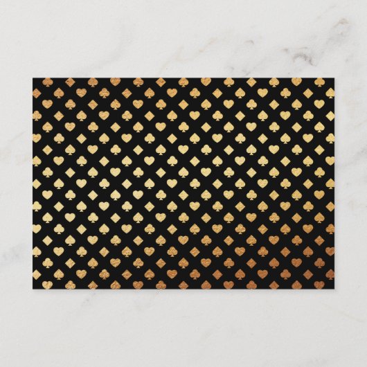 Eleganter Las Vegas Hochzeit in Urlaubsort Empfang Begleitkarte (Rückseite)