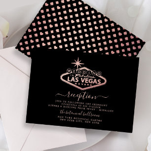 Eleganter Las Vegas Hochzeit in Urlaubsort Empfang Begleitkarte