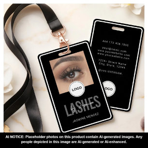 Eleganter LASH-Techniker Schwarz-Weiß-Foto-Lanyard Ausweis