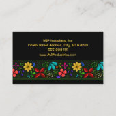 Eleganter lateinamerikanischer Folk Floral Mitarbe Visitenkarte (Rückseite)