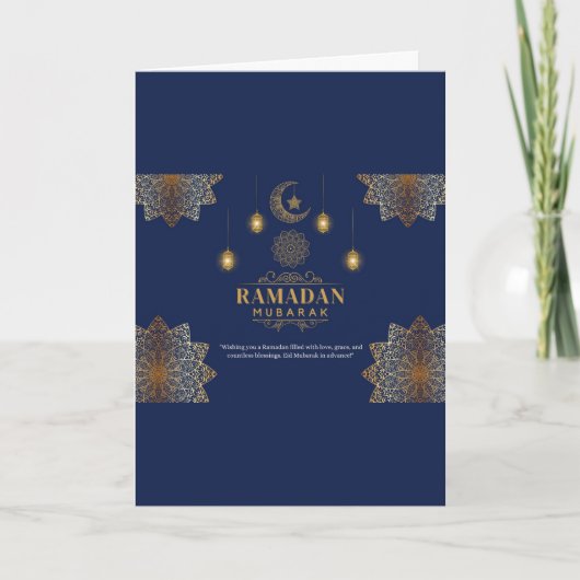 Eleganter Laternen-Schein Ramadan-Gruß Karte (Vorderseite)