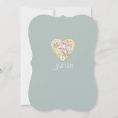 Eleganter Laub-silberner Salbeiwatercolor-wilde Einladung (Rückseite)