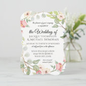 Eleganter Laub-silberner Salbeiwatercolor-wilde Einladung (Stehend Vorderseite)