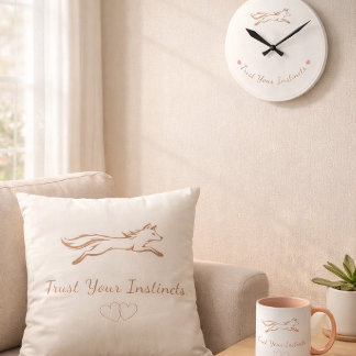 Eleganter Laufender Fuchs "Vertraue Deinen Instink Kissen