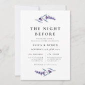 Eleganter Lavendel Abendessen vor der Probe Einladung (Vorderseite)