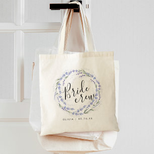 Eleganter Lavendel-Blumenkranz Braut Crew Tragetasche