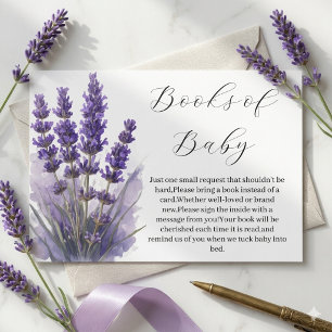 Eleganter Lavendel-Blumenkranz Bücher für Baby Begleitkarte