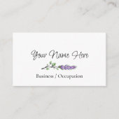 Eleganter Lavendel botanische Vegetation Visitenkarte (Vorderseite)