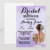 Eleganter Lavendel Bridal Dusche Einladung (Vorne/Hinten)