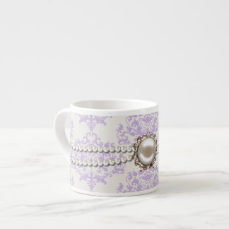 Eleganter Lavendel-Damast mit der Espressotasse