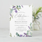 Eleganter Lavendel Einladung (Stehend Vorderseite)